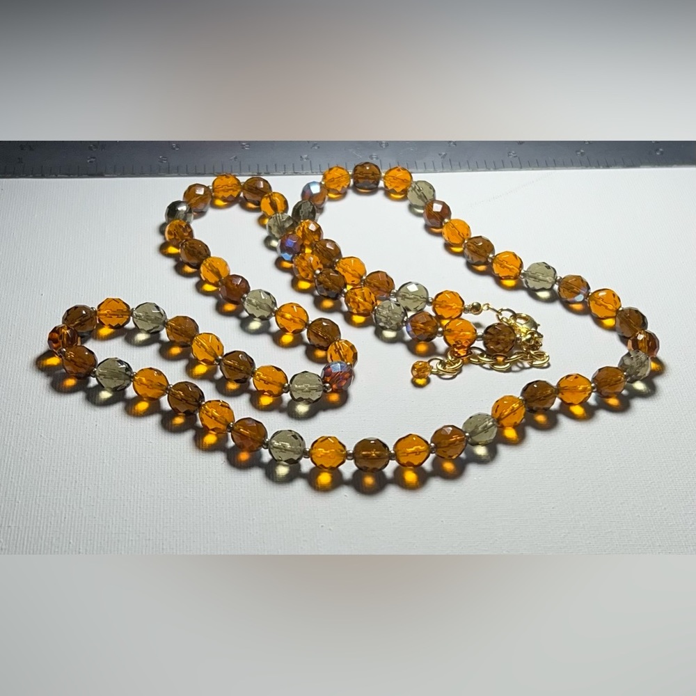 Joan Rivers Classic Collection Bronze & Gold Crystal 36” Necklace J17